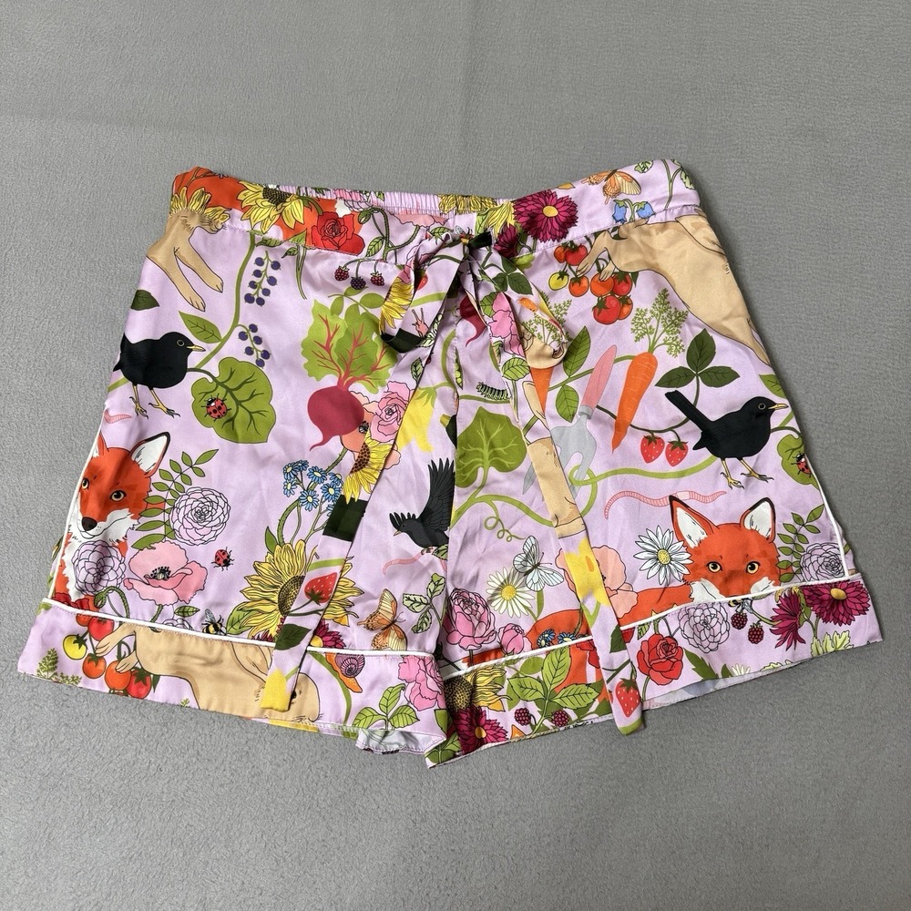 Karen Mabon Pajama Shorts Womens XL Pink Animal Print Sleep Lounge Relax
